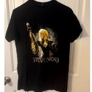 Stevie Nicks 2016 24 Karat Gold Tour Double Sided Black T-shirt M